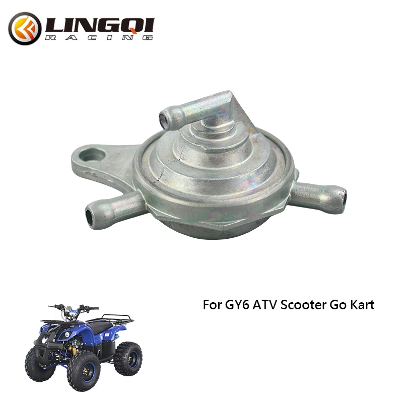 LINGQI RACING รถจักรยานยนต์การใช้ระบบอะไหล่ 3-way น้ํามันสวิทช์ In-line Petcock สําหรับ GY6 50cc 125cc 150cc ATV Go Kart Moped