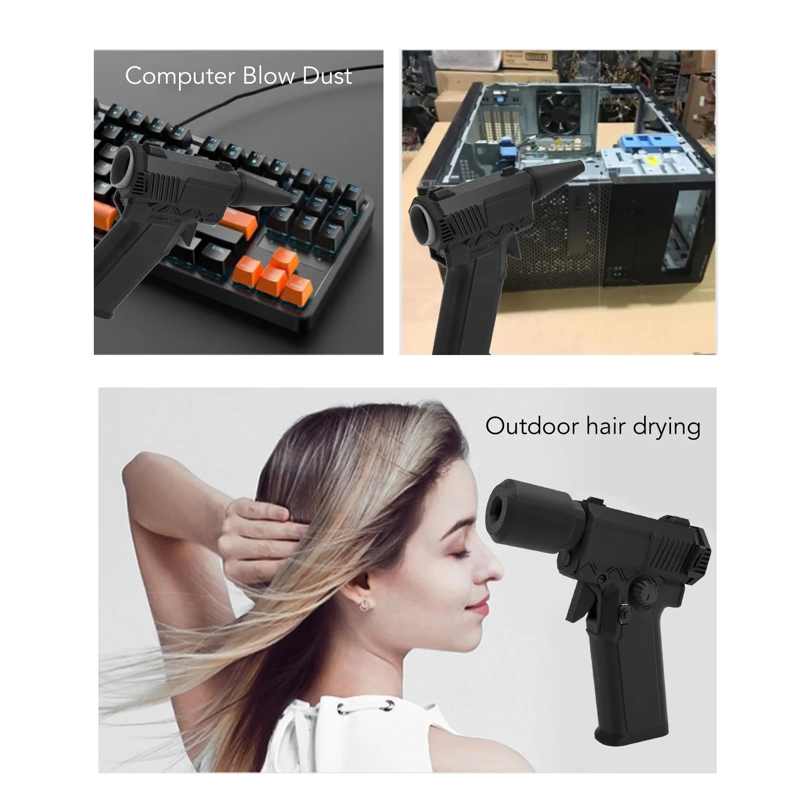 Espanador de ar elétrico multifuncional eficiente 200000 RPM Stepless Speed Type C QC15W Ventilador seco com jato de carga rápida para computador automotivo