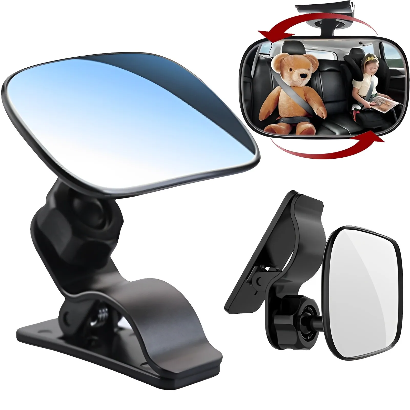 

Car Back Seat Baby Kids View Mirror Universal Mini Safety Monitor Adjustable 360 Rotation 2 in 1 Auto Ornament Car Accessories