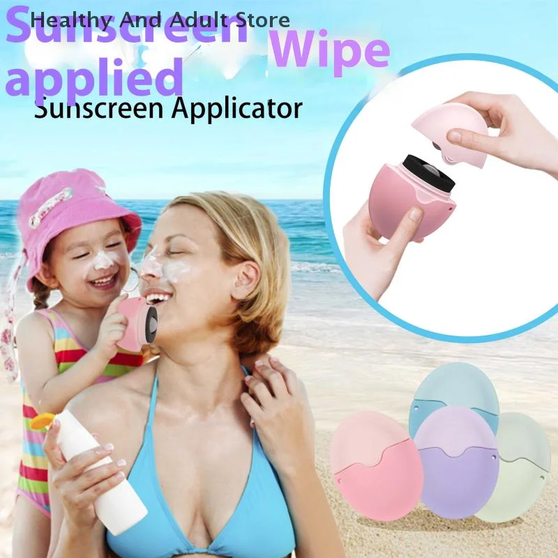 실리콘 썬 크림 롤러 애플리케이터 리필 가능 타원형 격리 로션 크림 병 스티치 컬러 화장품 도구 여행