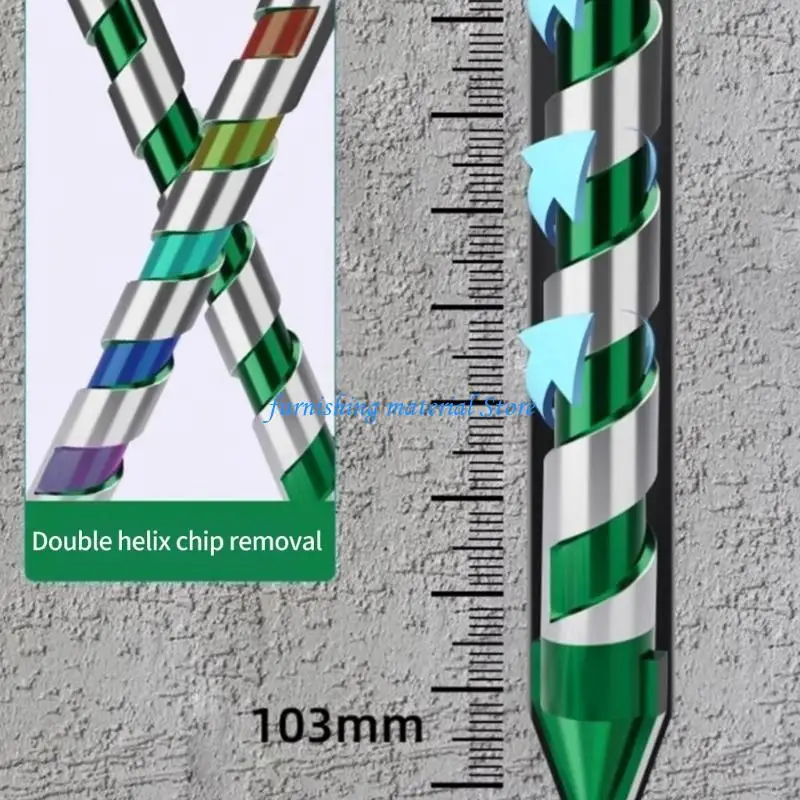 

Y5GD High Strength Oblique Head Eccentric Drill Bit Concrete Drill Bit Set 6/8/10/12mm for Glass Tile Ceramic