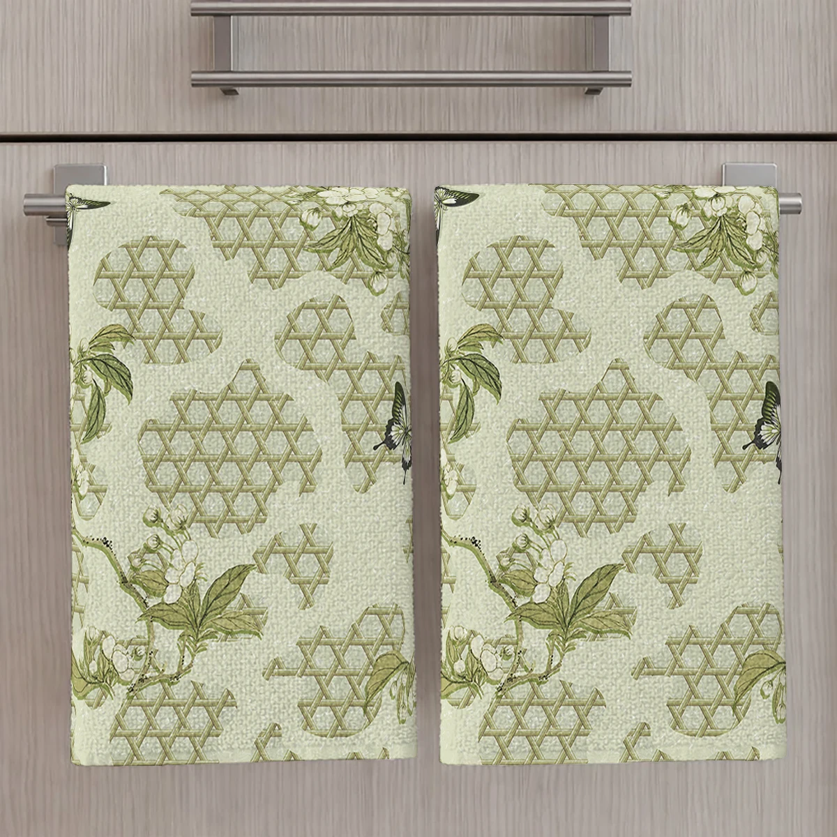 

Botanical Pattern Polyester Dish Cloth - Fade Resistant, Machine Washable, Practical Cleaning Cloth for Kitchen Daily Use