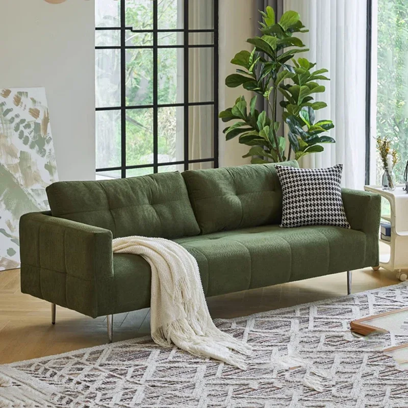 

Simple Nordic Double Sofa Modern Living Room Velvet Plush Green Sofa Small Cushion Muebles Para Salas Modernos Home Furniture