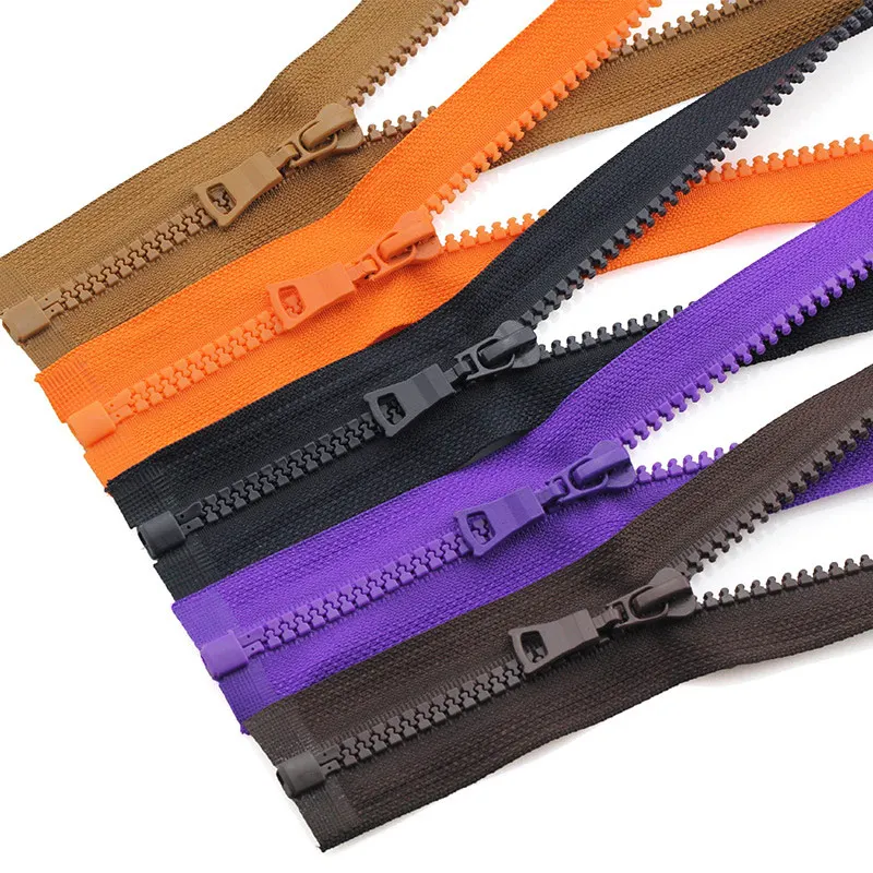 1 pezzo 5 # Cerniere in plastica con chiusura automatica a estremità aperta con cerniera in resina da 55/60/70/80/90 cm per cucire borse per