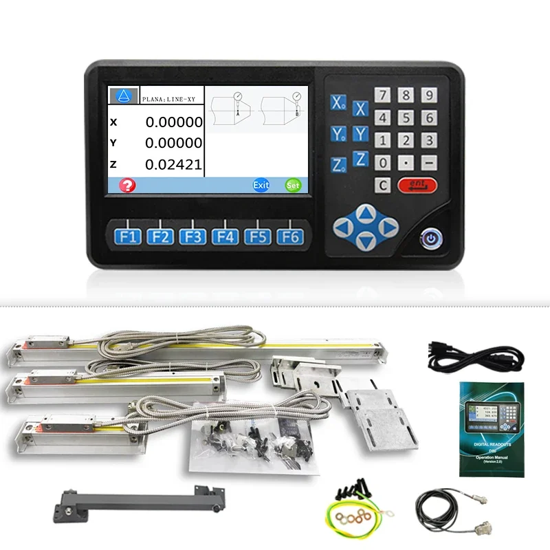 For Ditron DRO 2/3/4 Axis Multi-Function Digital Readout Display with Linear Scale/Optical Grating Ruler for milling/lathe