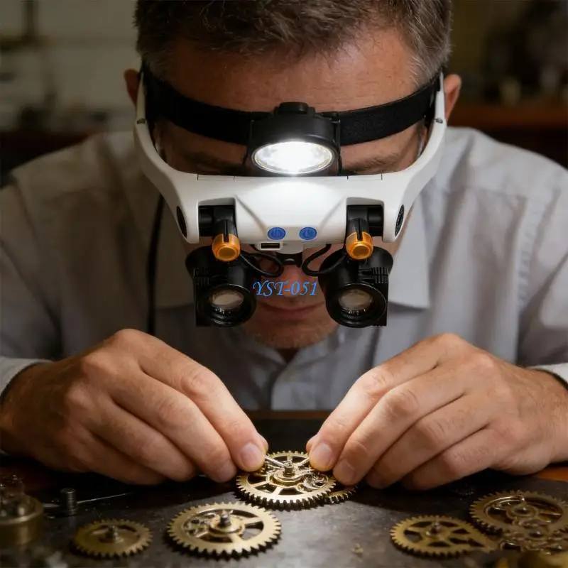 

E15A Hands complimentary Binocular Viewing Glasses With USB Rechargeable LED System For Watch Assembly And Small Soldering