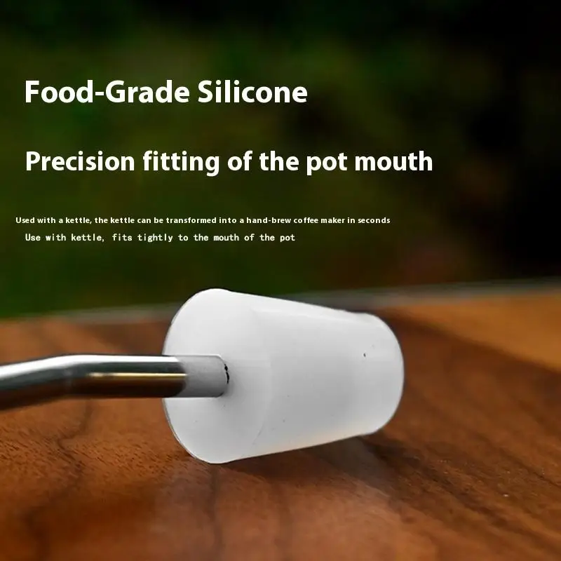 

Kettle Extension Nozzle Stainless Steel Extended Kettle Mouth Silicone Coffee Pots Drip Nozzle For Outdoor Hiking Backpacking