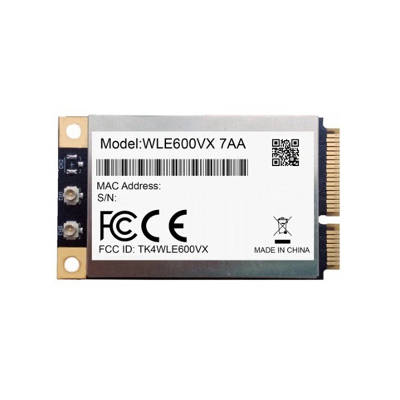 WLE600VX ดูอัลแบนด์2.4GHz 5GHz 802.11ac/abgn Mini PCI Express Card MIMO 2X2 WAVE 1โมดูล WIFI การ์ดโมดูล Atheros QCA9882