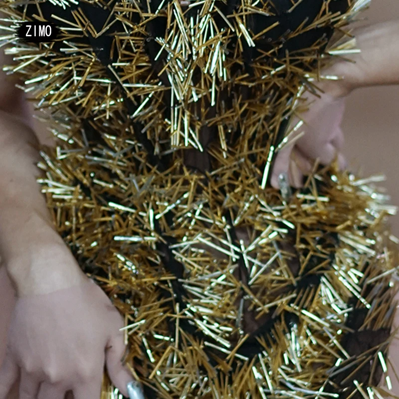 New Hedgehog Sexy Dress Womens Offtheshoulder Short Fringed Club Birthday Party Stage Pole Dance Performance Drag Queen Costume