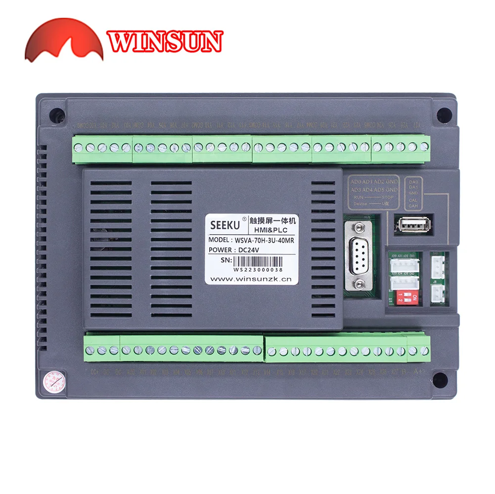 Imagem -06 - Seeku-tudo em Uma Tela de Toque com Plc Integrado Polegada Hmi Modbus Analógico Ws7040 24 Polegadas 16 Painel de Saída 010v 420ma