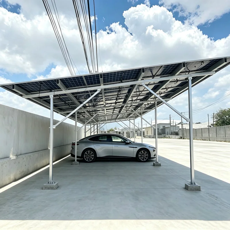 Parking Lot Solar Solution Waterproof Structure Customized Light Weight Aluminum Solar Carport Commercial Anti-Corrosion