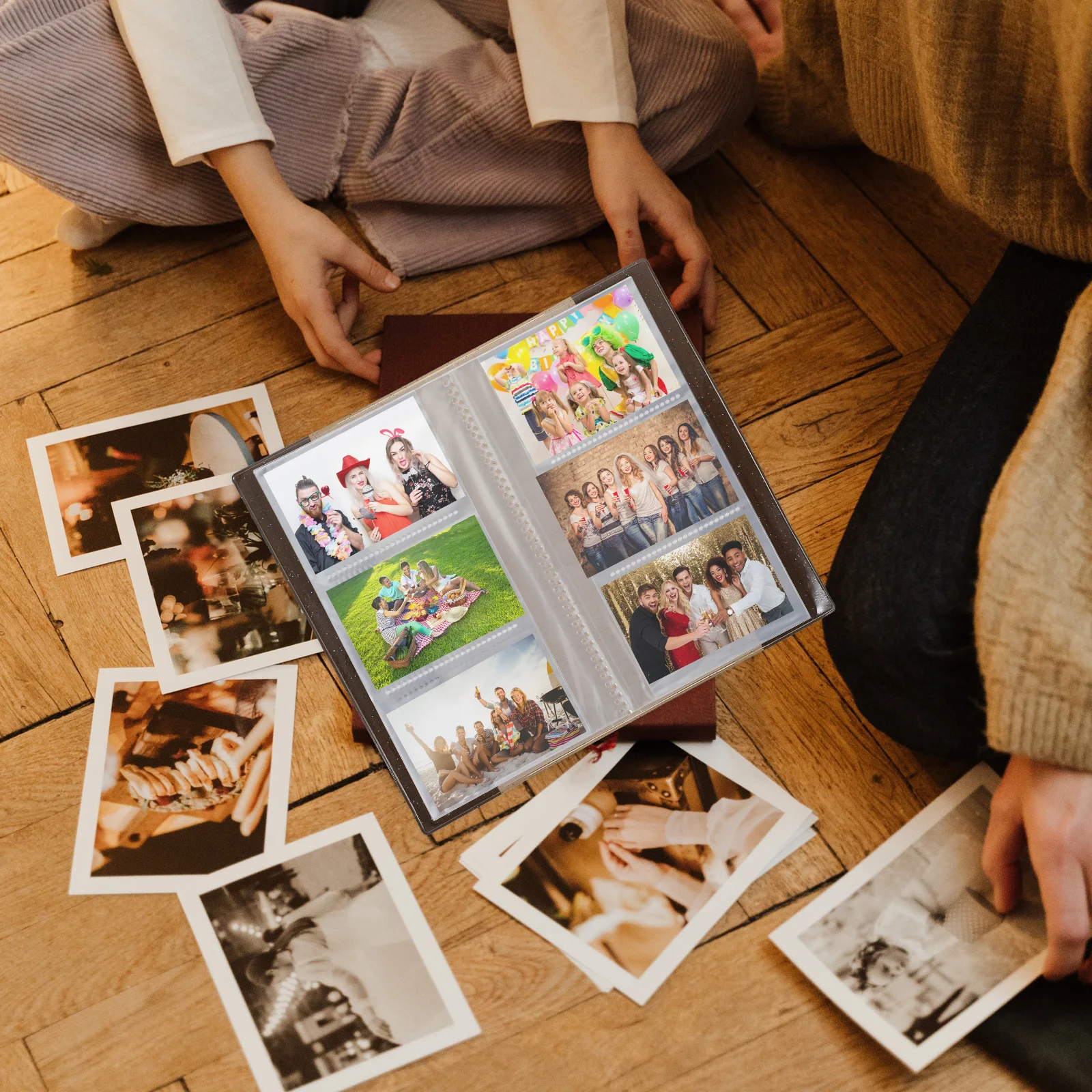 

Jelly Album Clip Black Storage for Photos Car Tickets Cards Guestbook Travel High Capacity Dust-free Protection