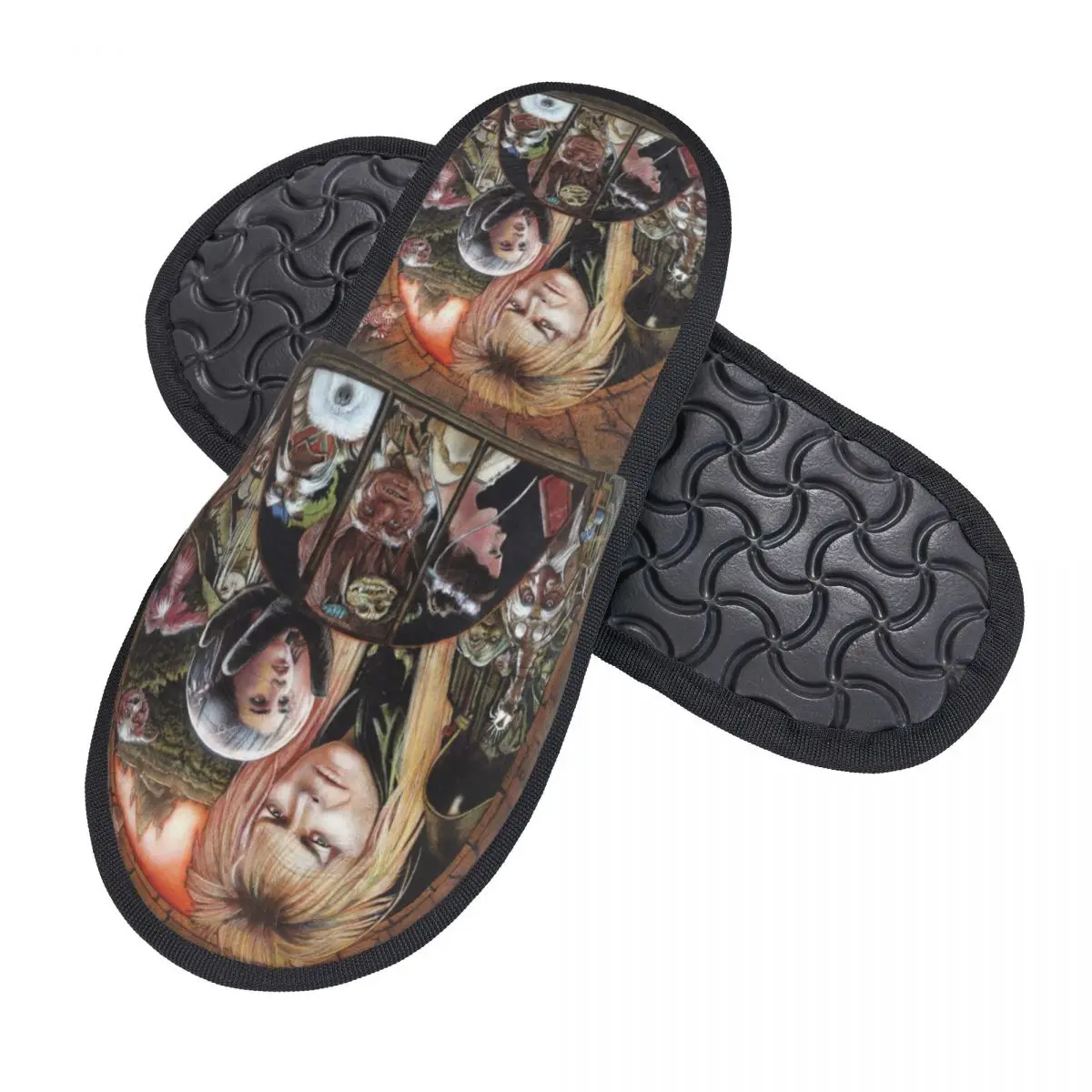 Custom Fantasy Film Labyrinths House Slippers Women Soft Memory Foam Jareth The Goblin King Slip On Bedroom Slipper Shoes