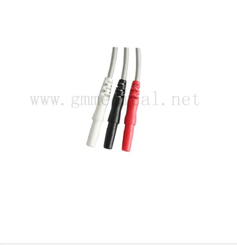 Din safety ECG leadwires set,3-Lead ,Snap ,IEC ,40in ,DIN