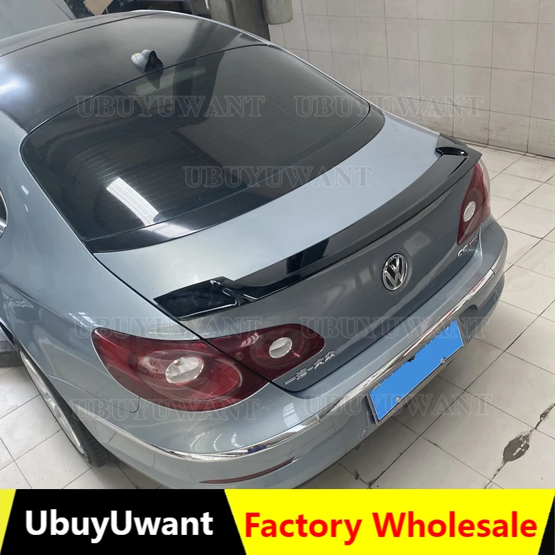 

For Volkswagen Passat CC 2009 - 2018 High Quality ABS Plastic Material Carbon Fiber Look R Style Tail Wing Rear Spoiler