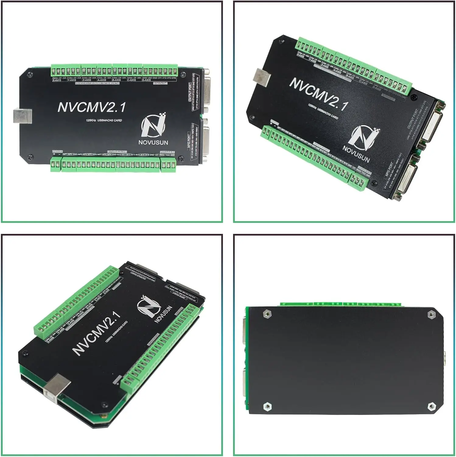 Imagem -02 - Interface Usb Cnc Controlador Board Axis Stepper Motor Nvcm Usb Mach3 Movimento Cartão de Controle Breakout Board 1232v dc 125khz