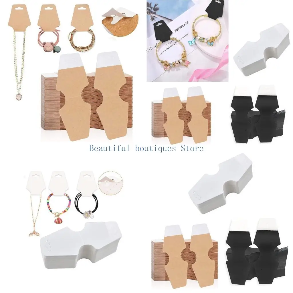 

U4LF 100x/Pack Collecle Display Card сгибание на теги Kraft Paper-Jewelry Hanging-Tags Пустые карты для отображения браслетов