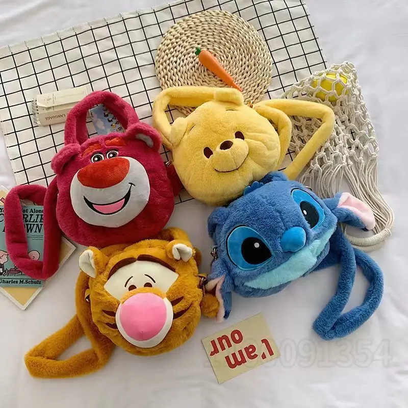 Disney – sac à bandoulière en peluche, nouvelle collection, sac à main en peluche, dessin animé, grande capacité, tendance, mode, une épaule Oblique pour femmes