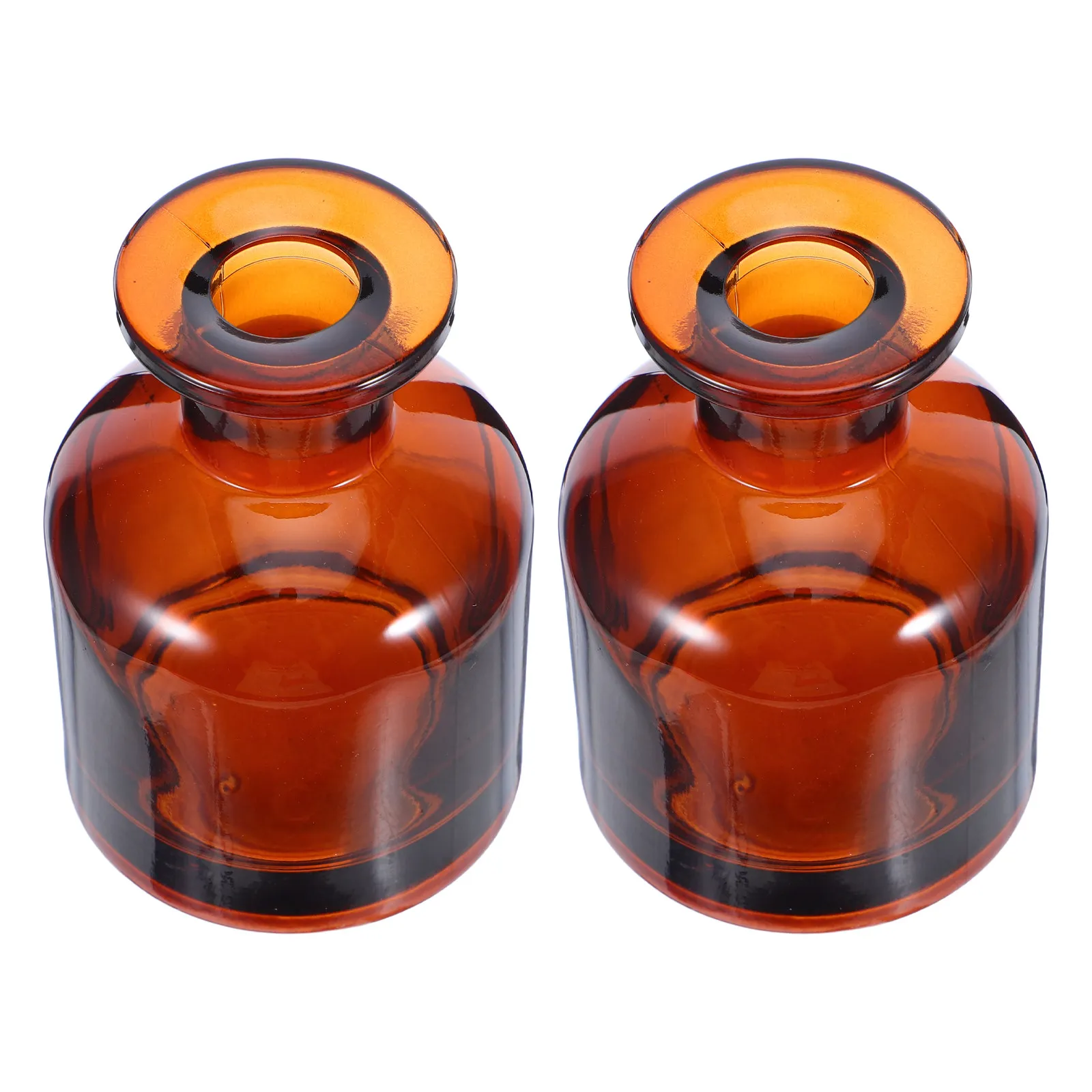 2pcs-brown-glass-reed-diffuser-bottles-refillable-empty-cylinder-aromatherapy-glass-oil-diffuser-container-empty-oil-bottles