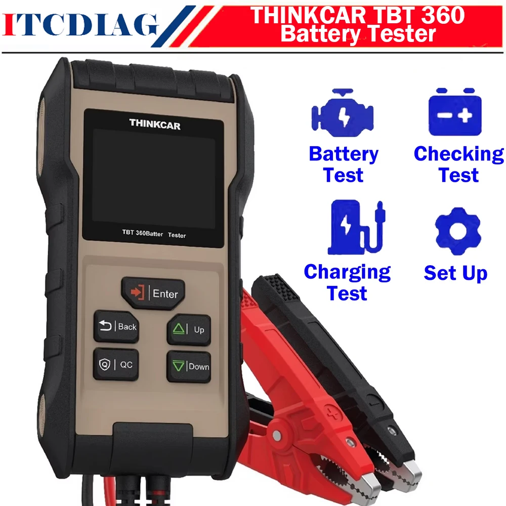 THINKCAR TBT 360 เครื่องทดสอบแบตเตอรี่ แบตเตอรี่ชาร์จและสภาพรองรับหลายภาษา THINKCAR TBT 360 PRO