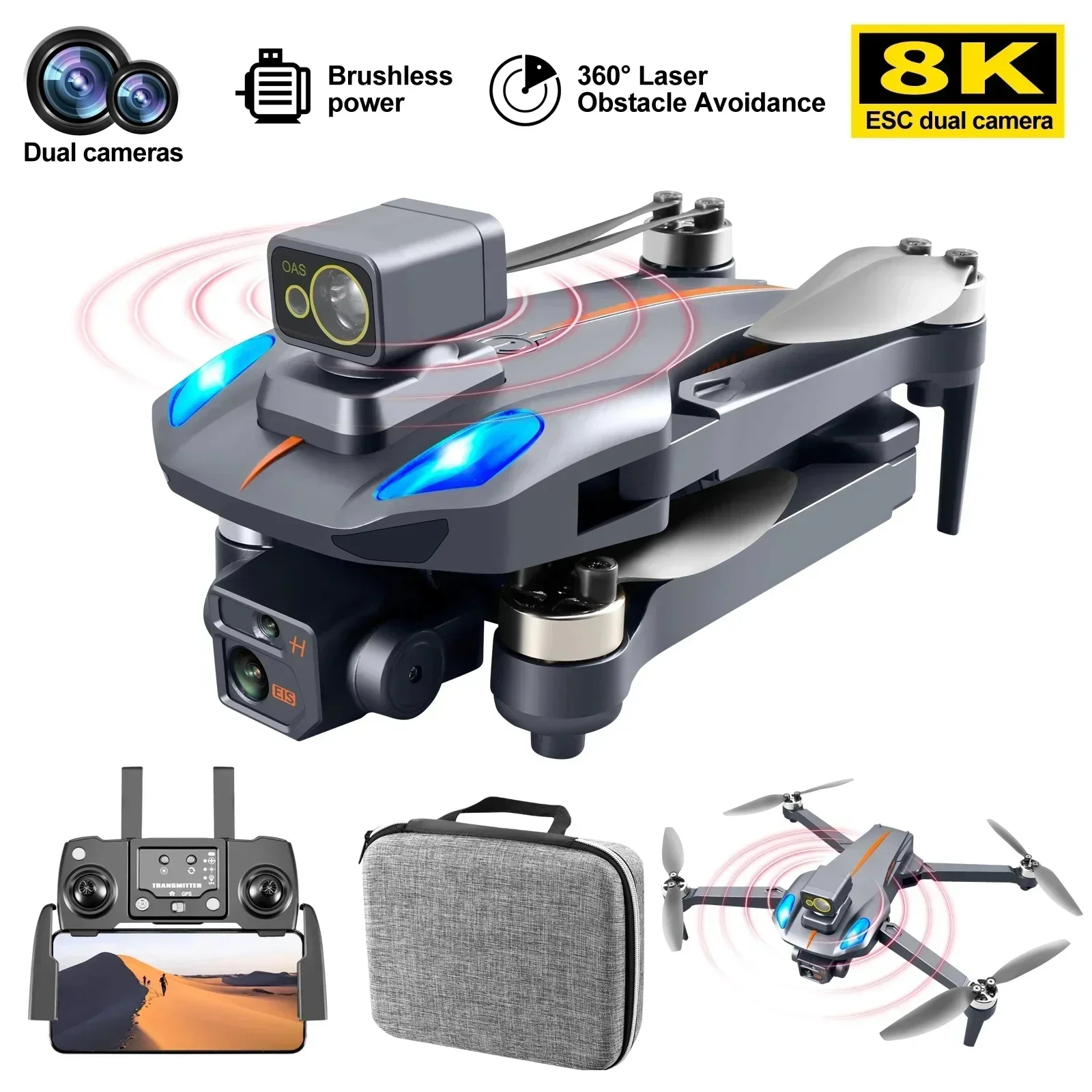 

K911 MAX GPS RC Drone 8K Professional Dual HD Camera FPV 1200Km Aerial Photography Brushless Motor Foldable Quadcopter Toy