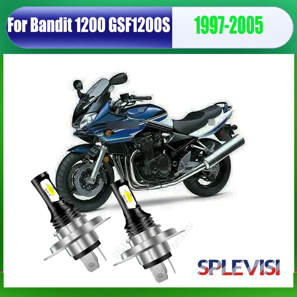 12V H4 HB2 LED Whtie Headlight Bulbs -aviation aluminum material for best cooling Fits For Suzuki Bandit 1200 GSF1200S1997-2005