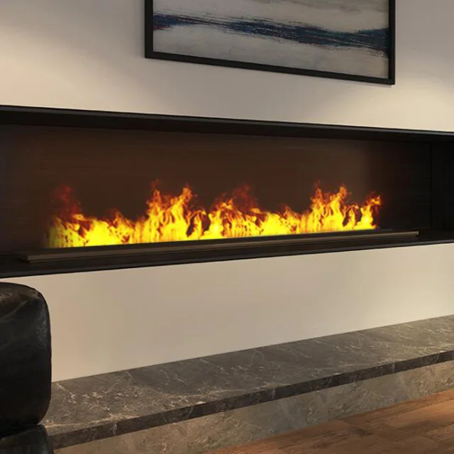 Modern 3D Vapor Electric Steam Fireplace Water Wall Steel No Heat Remote Control for Freestanding Decoration Apartments Hotels