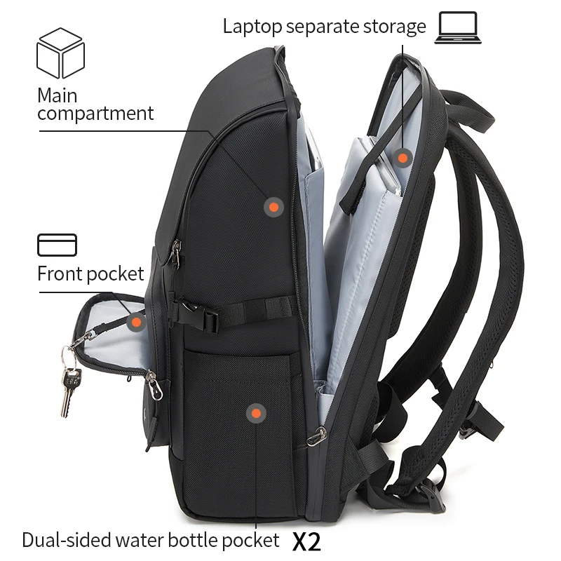 Men's Water Resistant 15.6 Inch Business Office Laptop Backpack Fit Trolley case Travel Outdoor Notebook Computer Bag Backpack