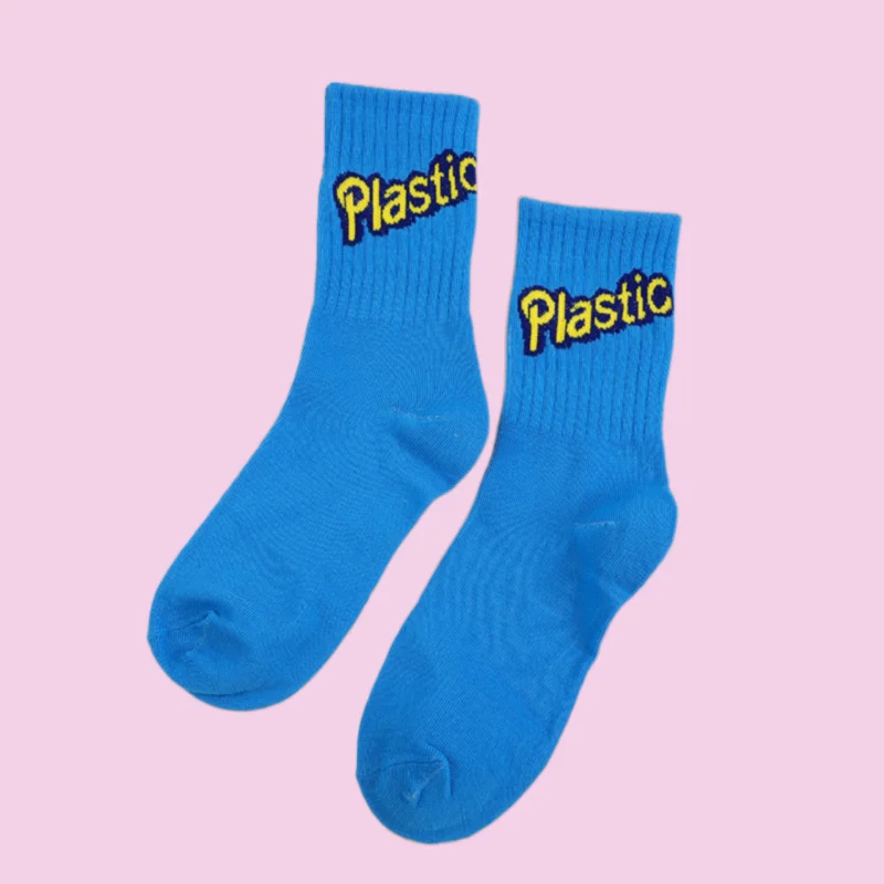 

5/10 Pairs New Women's College Style Socks Blue Middle Tube Socks Student Sports Socks Four Seasons Letter Love Socks