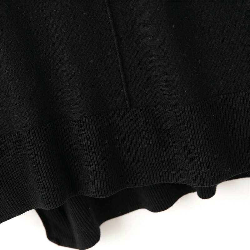 ربيع جديد وصول المرأة محبوك طويل Sve f عالية الياقة بسيطة Sle سترة الدكتور الحلو جولة Ne قطعة واحدة