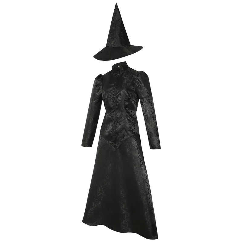 Nuevo película vestido de Cosplay de bruja malvada disfraz de bruja victoriana niños sombrero de madre hombres mujeres trajes de fiesta de Halloween disfraz de Cosplay