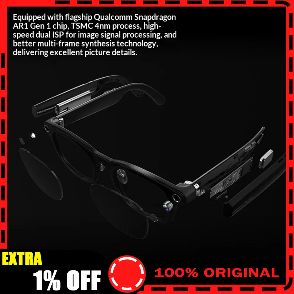 RayNeo V3 AR Glasses 5P Custom Optical Lens 39g Falcon Imaging Plus IMX681 Sensor Smart Glasses 12 Million Pixels Gifts