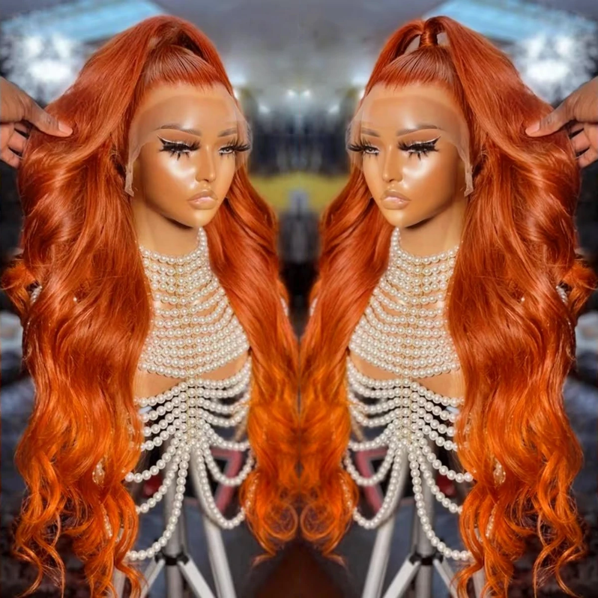 200 الكثافة الزنجبيل البرتقالي 13x6 HD الجسم موجة الدانتيل الجبهة الباروكات 100% شعر الإنسان 30 بوصة باروكة من شعر طبيعي ملون للنساء قبل قطعها