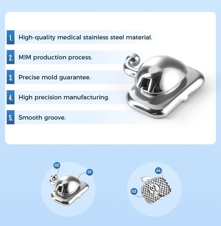 20 Sets AZDENT Dental Orthodontische Kieferorthopädische Kugelröhren für den 1. Molaren Zahn MIM Monoblock Bonding Nicht konvertierbar Roth MBT 0.022 – Detail 2