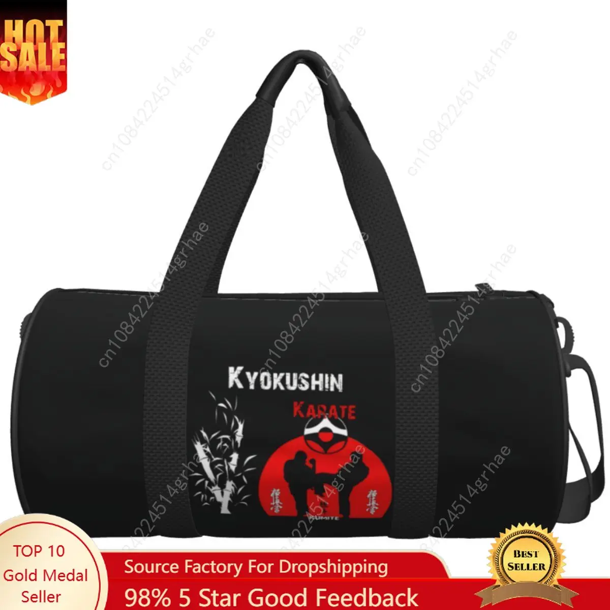 Tas Olahraga Aikido Kyokushin Karate Sensei Tas Olahraga Besar Seni Bela Diri Samurai Tas Tangan Pasangan Luar Ruangan Tas Kebugaran Grafis Renang