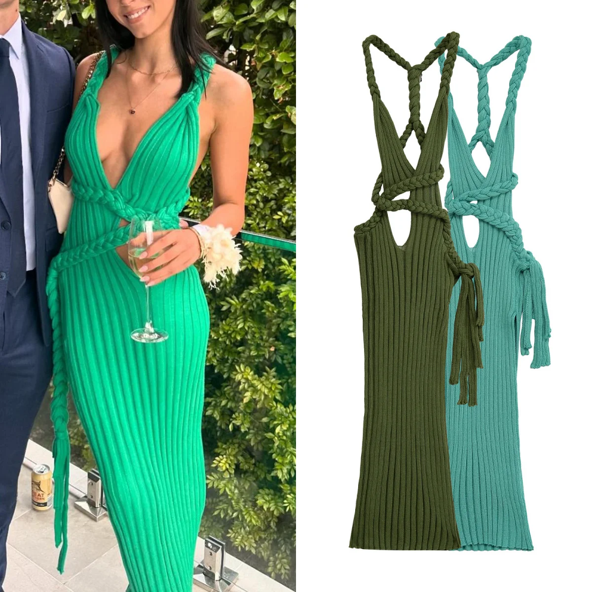 

Hollow decoration sleeveless dress 2025 women's casual dress sexy beach party style dress summer elegant dress