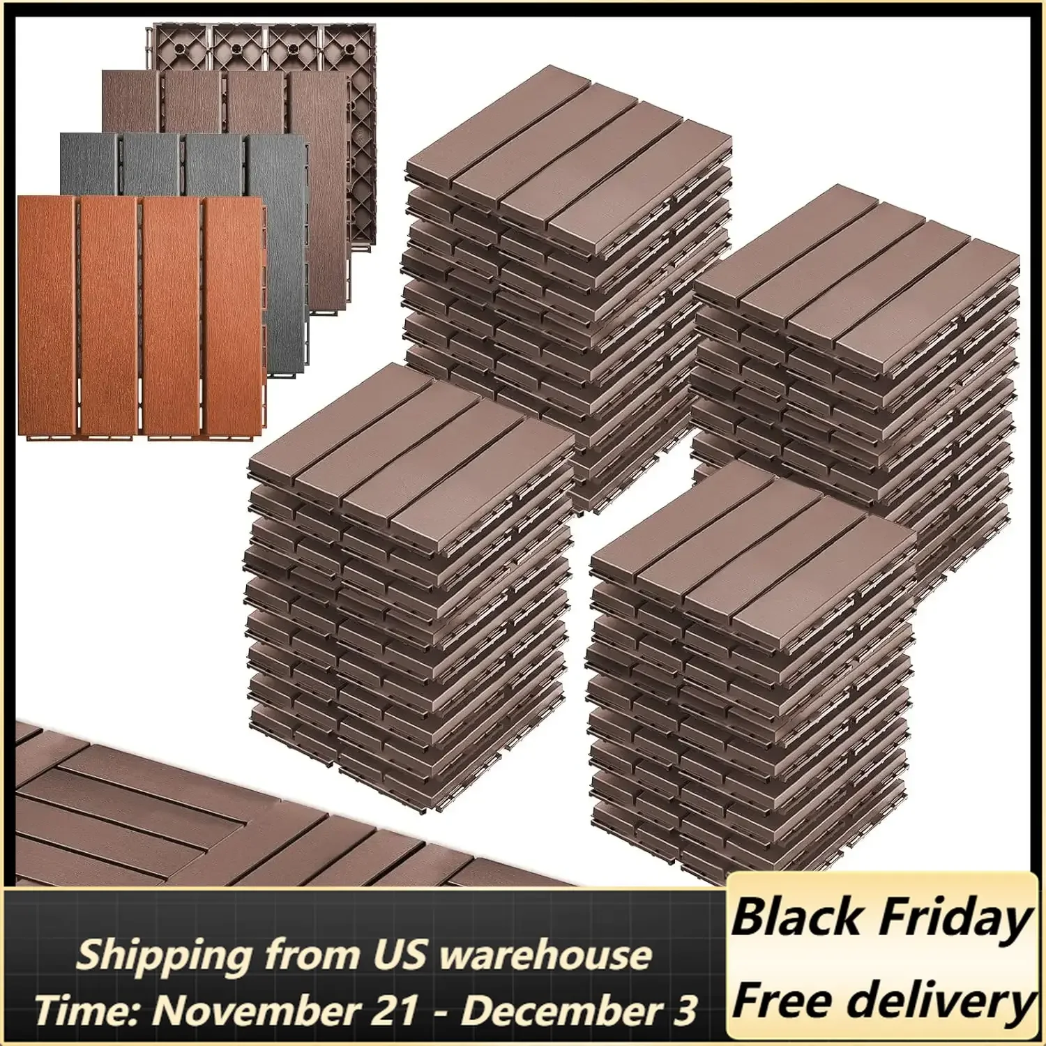 Plastic Interlocking Deck Tiles Outdoor,12