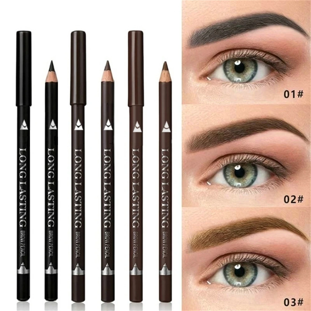 2-in-1 Augenbrauen- und Eyeliner-Stift, Wasserfester, Verwischfester, Natürlich Farbintensiver Augenkonturenstift und Brauen-Definierer, Holzspitzer, Schärfbarer Make-up-Stift – Detail 2