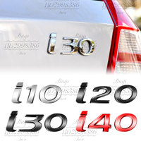 3D Chrome Metal Car Styling Letter Emblem Rear Trunk Decor For Hyundai I10 I20 I30 I40 Logo Nameplate Sticker Accessories