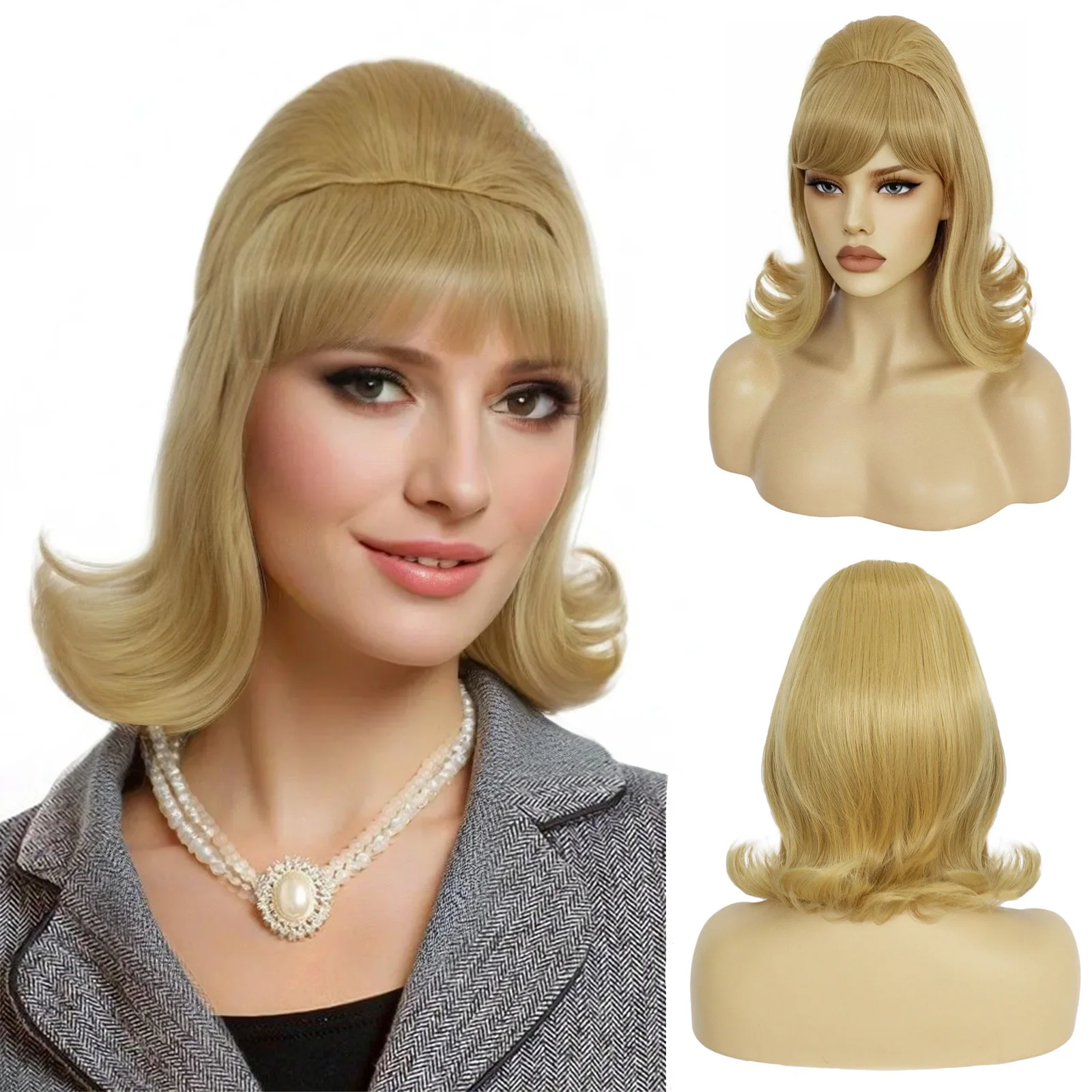 สังเคราะห์วินเทจสั้นหยักวิกผมบ - Women'S Fashion From The 80S บทวิจารณ์และราคา