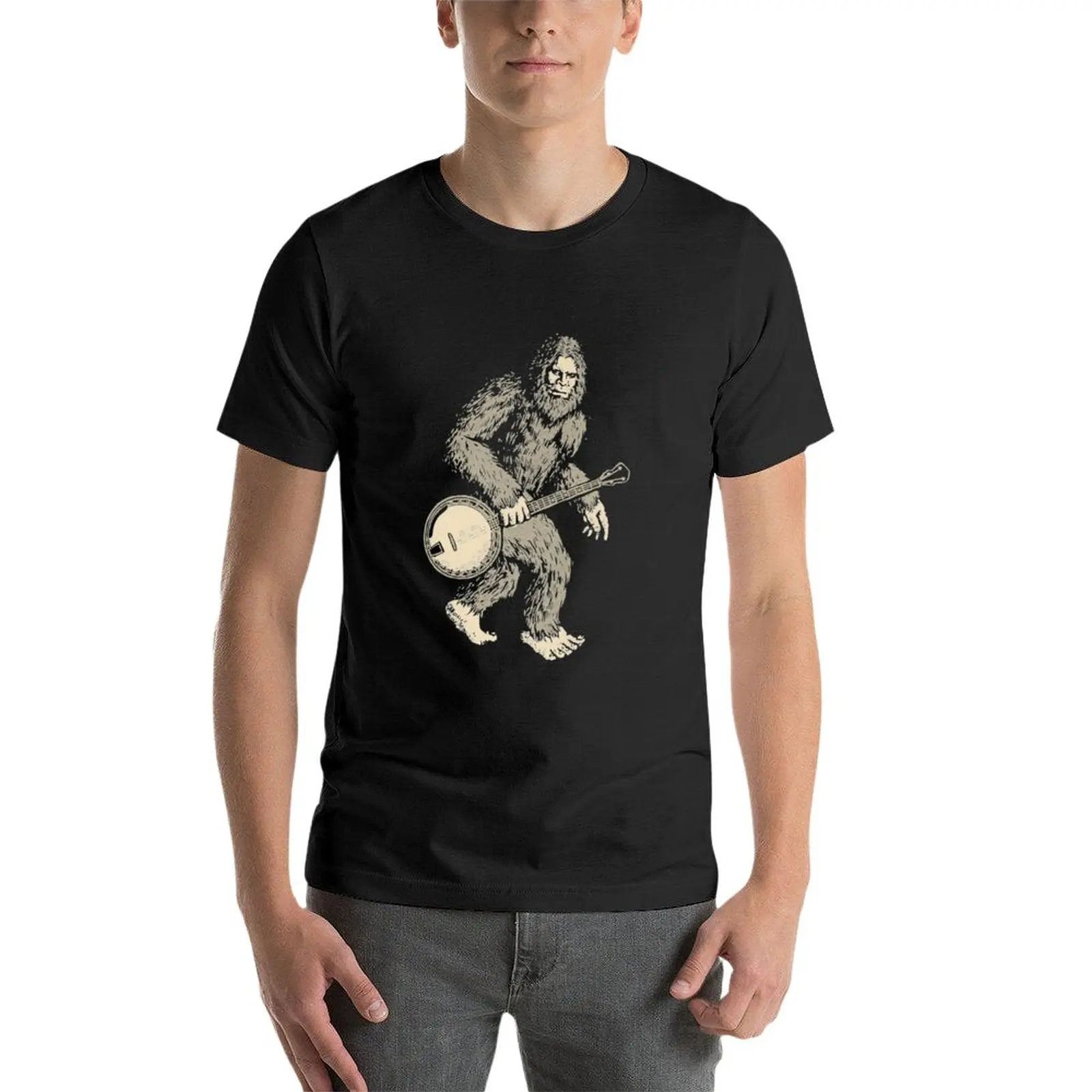 New Grassquatch Vintage Bigfoot Bluegrass Banjo Music T-Shirt T-Shirt T-shirt short Anime t-shirt T-shirt men