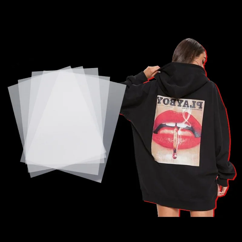 

100pcs/lot Custom PET DTF Film Printable Heat Transfer Vinyl DTF Transfer Film for DIY Clothing Tshirts Designs