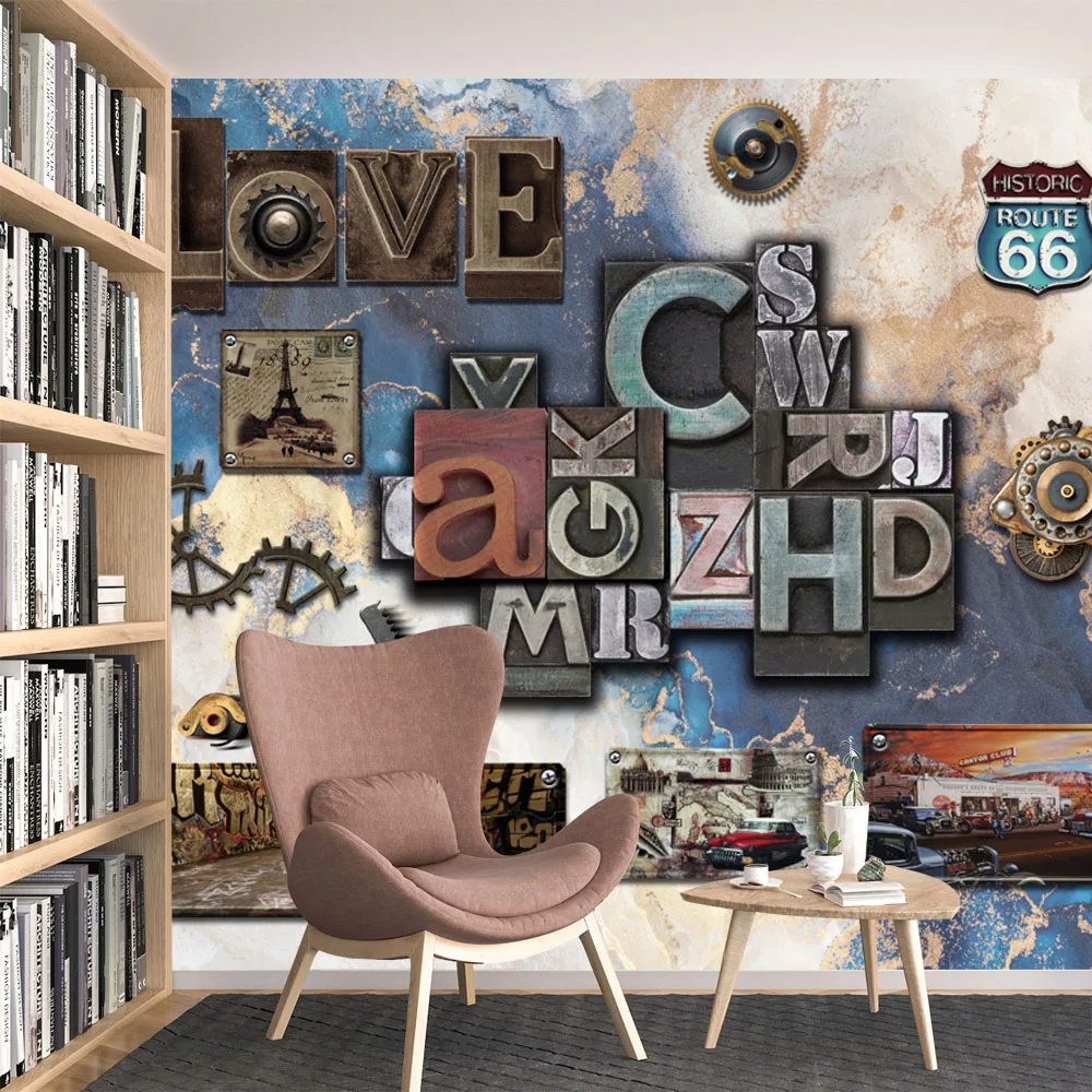 

Изготовленные на заказ съемные самоклеящиеся обои, домашний декор для украшения гостиной, мраморный дизайн с буквами, мебель, ремонтная роспись