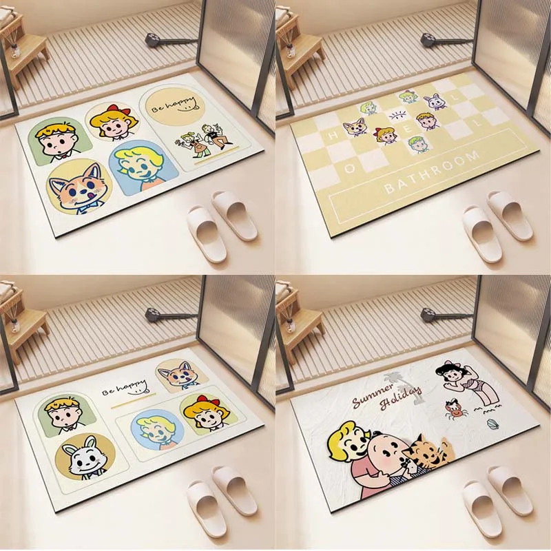 

40x60 см Harada впитывающий нескользящий коврик для ванной комнаты, коврик для протирки ног в душе, коврики для туалета, коврик для входа, прочные коврики для унитаза, подарки