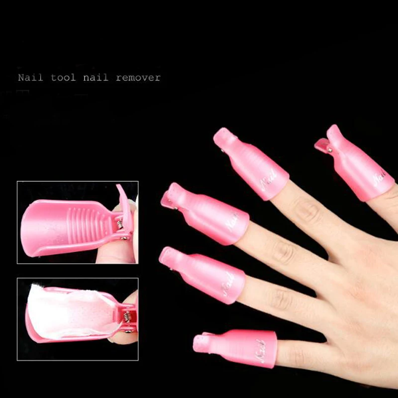 Reusable Nail Polish Remover Clip Fingernail Toe Nail Wash Remover Tools Nail Art Wraps Detachable Accessories Nail Soaker Caps