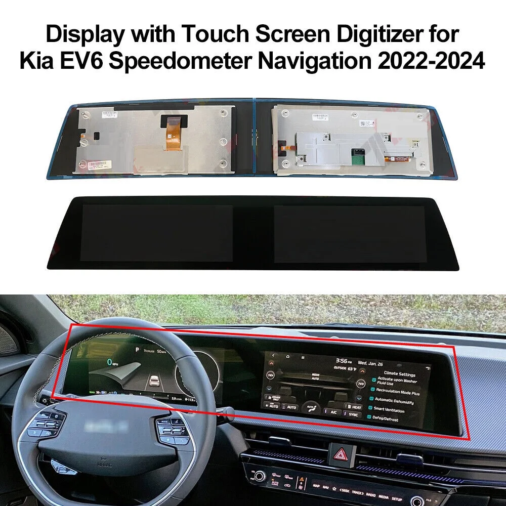 Original LCD Display With Touch Screen Digitizer For Kia EV6 Speedometer Navigation 2022-2024 Models