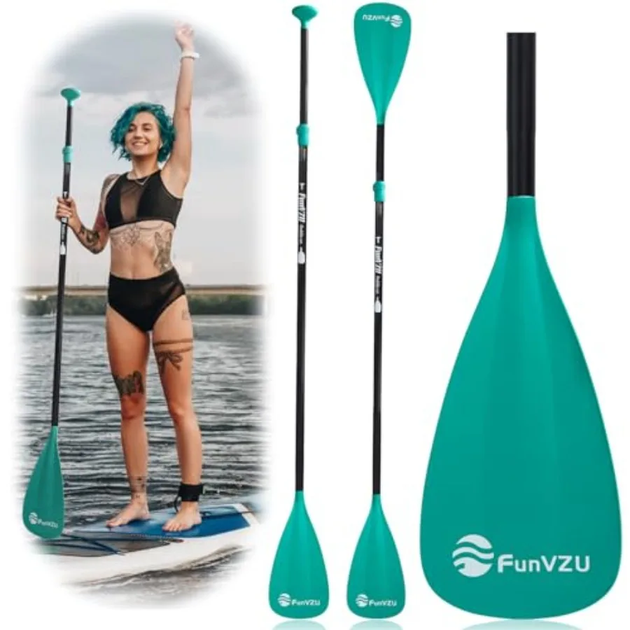

SUP Paddle, Stand Up Paddle Board Paddle Lightweight Adjustable 4-Piece Aluminium Kayak Paddles, Unique Lock Design Floating Al