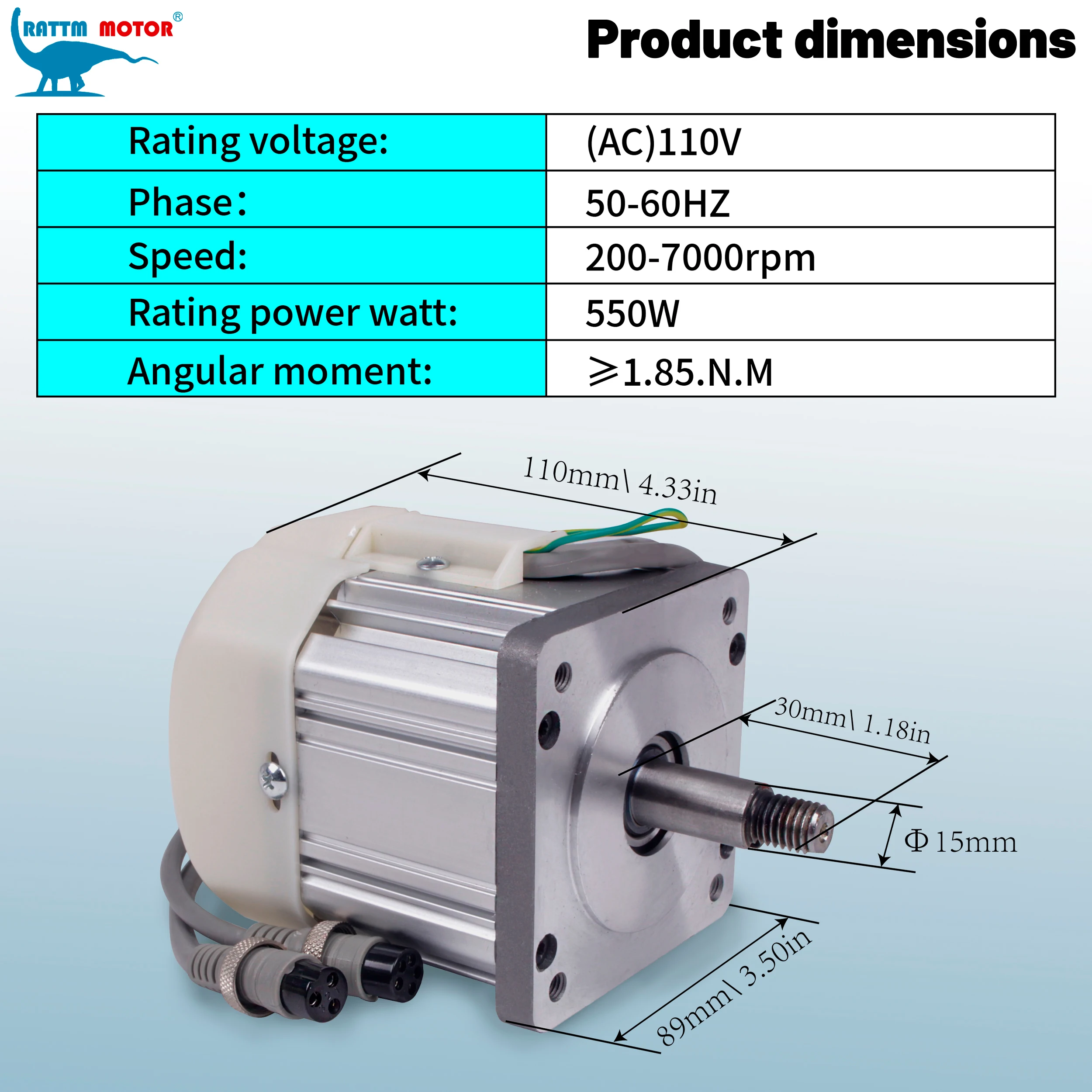 550W, 750W, 1.1kW, 2200W 220V AC Brushless Servo Motor Kit for Lathes and Various Machinery