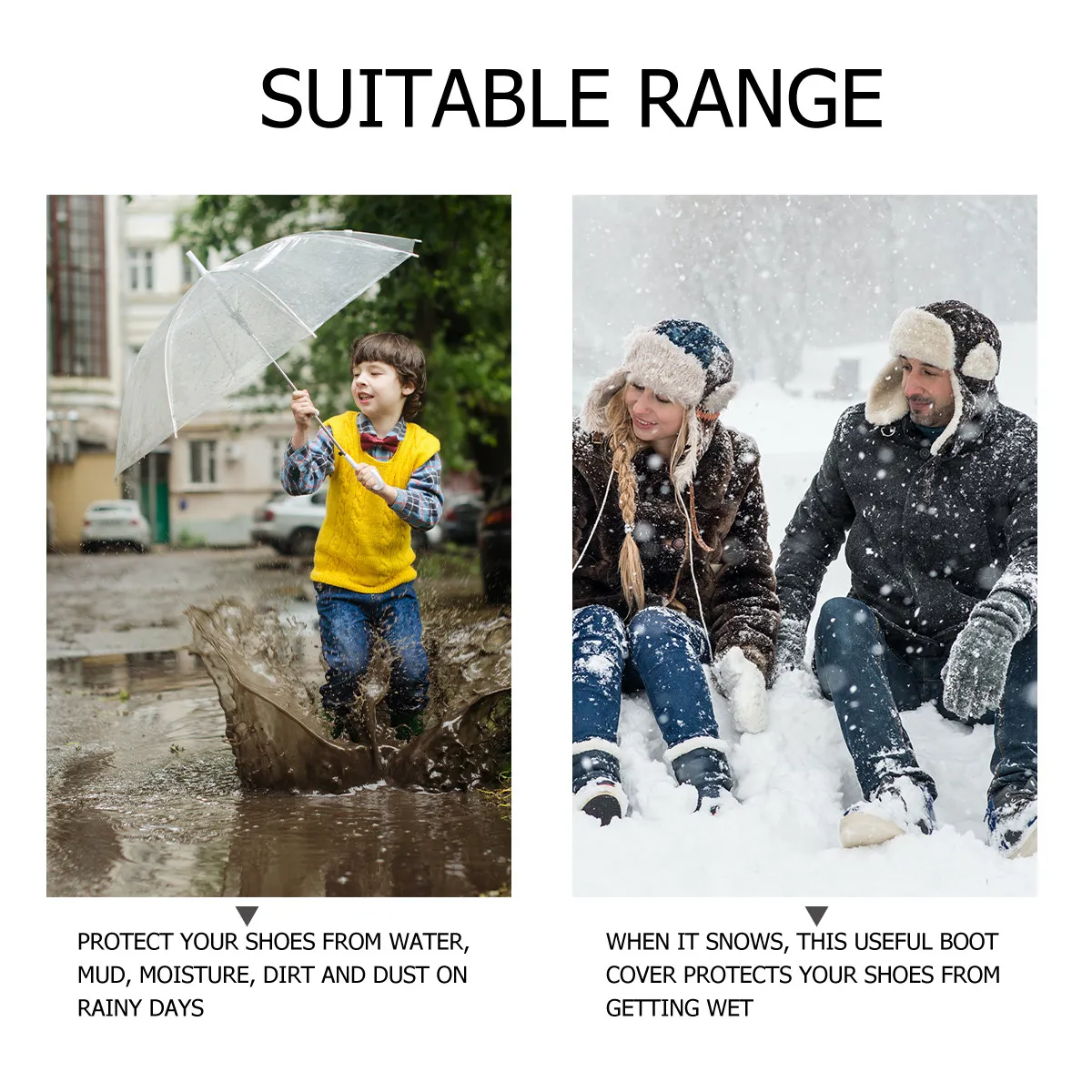 

10Pcs Heavy-Duty Waterproof Shoe Covers High-Top Disposable Boot Covers Elastic Cuff for Rain Snow Wet Mud Protection Garden