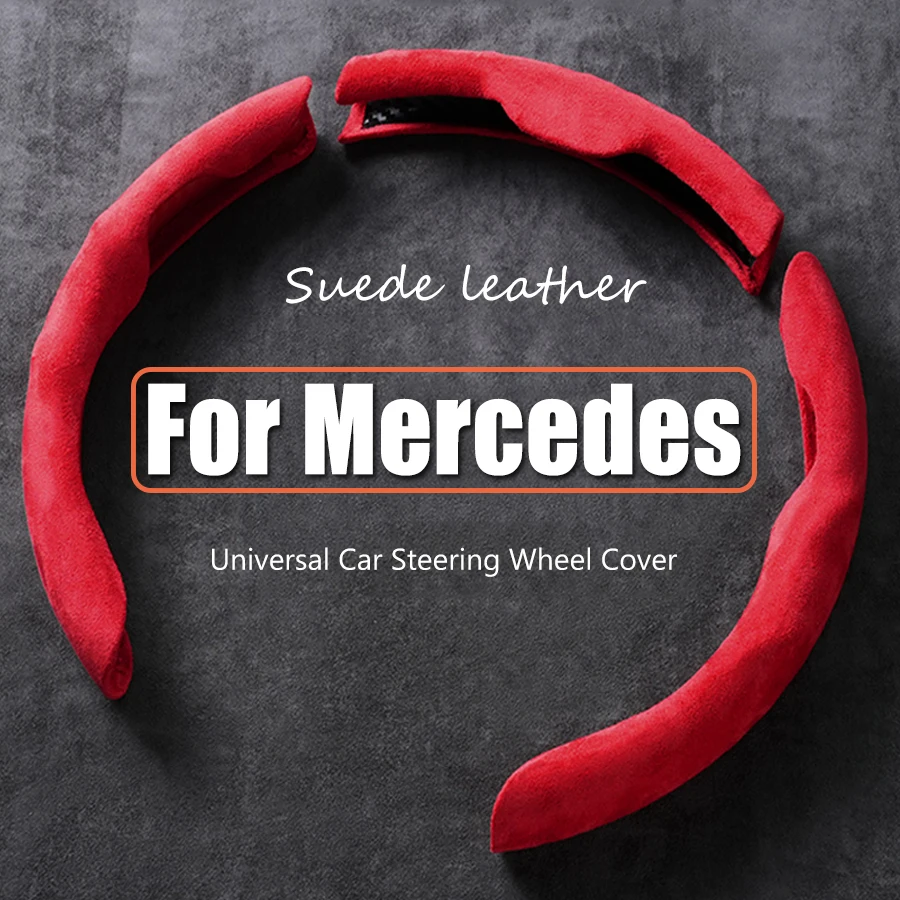 3PCS Universal Auto-Lenkradbezug 36CM-38CM Wildleder Autozubehör für Mercedes Benz W169 W202 W204 W205 W212 W213 W176